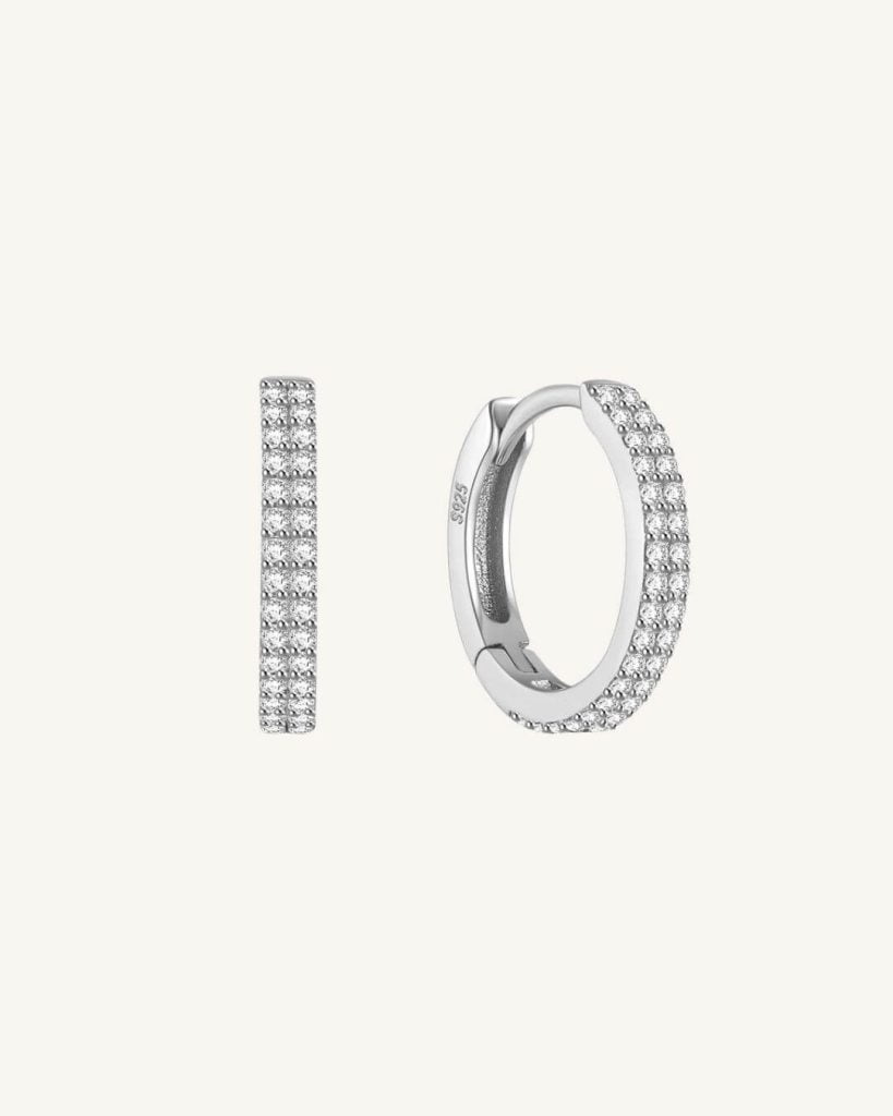 Imagen de aros elegantes de plata 925 con zirconias